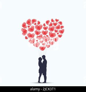Red hearts couple finger print Stock Vector Image & Art - Alamy