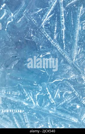 Blue ice abstract creative winter background Stock Photo