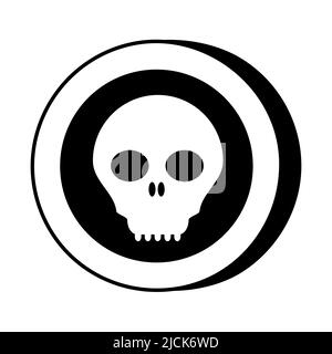 Icon Scull Casino Slot Machine shape. Gambling symbol, object. Vector illustration Stock Vector
