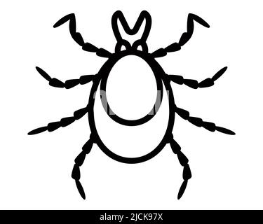 icon of an encephalitic tick that lives in the forest. dangerous insect. flat vector illustration. Stock Vector