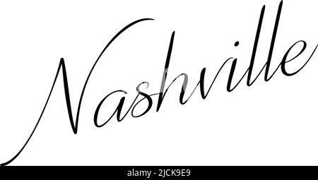 Nashville text sign illustration on white Background Stock Vector