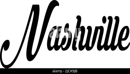 Nashville text sign illustration on white Background Stock Vector