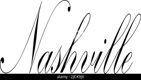 Nashville text sign illustration on white Background Stock Vector