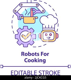 Robots for cooking concept icon Stock Vector