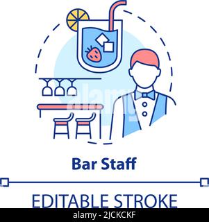 Bar staff concept icon Stock Vector