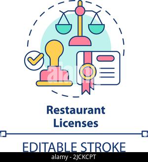 Restaurant licenses concept icon Stock Vector