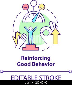 Reinforcing good behavior concept icon Stock Vector