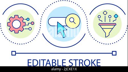 Search engine automated process loop concept icon Stock Vector