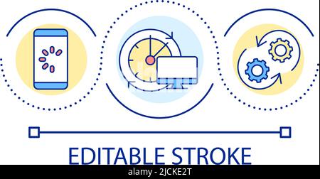 Website content upgrading loop concept icon Stock Vector