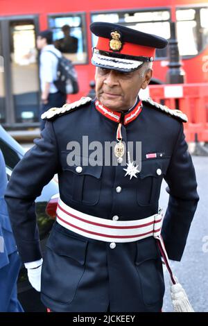 London, UK. 14th June, 2022.The Lord-Lieutenant Of Greater London, Sir Kenneth Olisa OBE The Queen appointed Sir Kenneth Olisa OBE as Her Majesty’s Lord-Lieutenant of Greater London to succeed Sir David Brewer KG CVO CMG on 29 May, 2015.  Arrivals for the Grenfell Tower fire 5 year memorial service at Westminster Abbey. Credit: JOHNNY ARMSTEAD/Alamy Live News Stock Photo