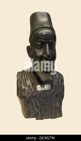 Beijing central gifts cultural relics management center - 1965 black wood old man like - guinea Stock Photo