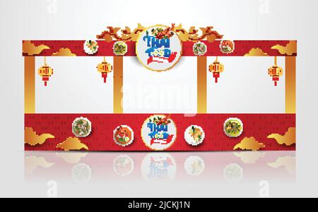Thailand food festival counter. vector illustration design Stock Vector