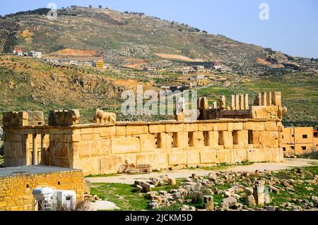 Qasr al-Abd is a large Hellenistic palace from the first quarter of the second century BCE. Most scholars agree it was built by the Tobiads Stock Photo