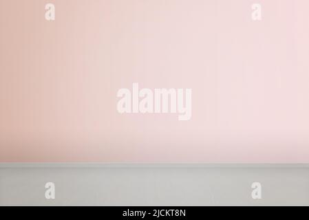 Pink empty room and grey floor. Clean interior for product presentation Stock Photo