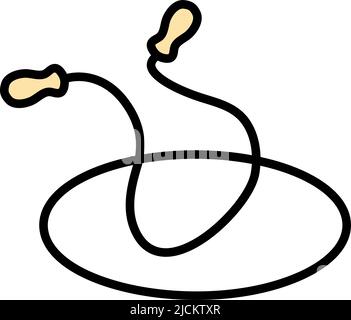 Icon Of Jump Rope And Hoop. Editable Bold Outline With Color Fill Design. Vector Illustration. Stock Vector