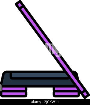 Icon Of Step Board And Stick. Editable Bold Outline With Color Fill Design. Vector Illustration. Stock Vector