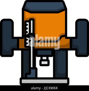 Icon Of Plunger Milling Cutter. Editable Bold Outline With Color Fill Design. Vector Illustration. Stock Vector