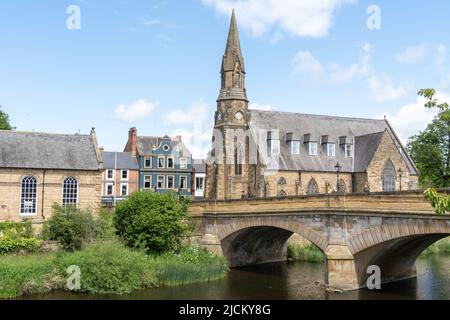 St Robert of Newminster's Roman Catholic Church in Oldgate by the River Wansbeck, Morpeth, Northumberland, UK:. Stock Photo