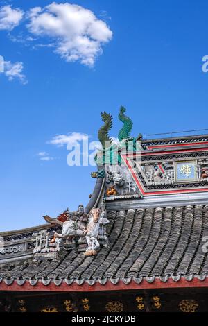 Corner of Shanghai qingpu zhujiajiao ancient town the city god temple Stock Photo