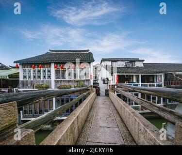 Shanghai qingpu zhujiajiao ancient town of stone bridge across the stream Stock Photo