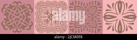 Oriental traditional ornament, tile design, vector illustration Stock Vector