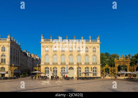 Place Stanislas is a large square in city of Nancy, in the Lorraine historic region. France. Built in 1752-1756 at the request of Stanisław Leszczyńsk Stock Photo