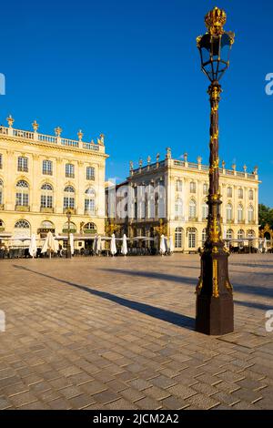 Place Stanislas is a large square in city of Nancy, in the Lorraine historic region. France. Built in 1752-1756 at the request of Stanisław Leszczyńsk Stock Photo