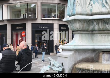 Copenhagen/Denmark/22 November 2022/Shopprs at Louis Vuittons storeon  stroeget in danish capital Copenhagen. (Photo. Francis Joseph Dean/Dean  Pictures Stock Photo - Alamy