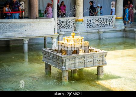 Istanbul, Turkey - May 28, 2022: Fountain of the Marble Terrace. Fourth courtyard of Topkapi Palace, Istanbul, Turkey Stock Photo