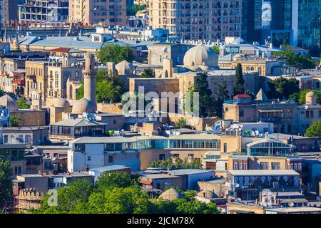 BAKU, Azerbaijan - MAY 28, 2022: View of the old city in Baku Stock Photo