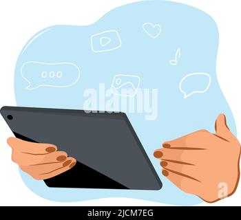 Mobile phone in hand Stock Vector