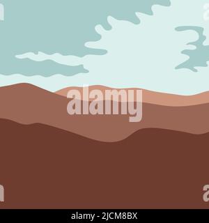 Mountain landscape against the background of clouds. Vector color illustration. Stock Vector