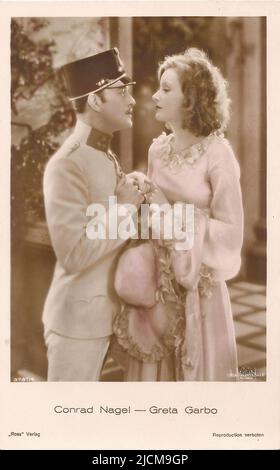 Portrait of Conrad Nagel and Greta Garbo in The Mysterious Lady (1928 ...