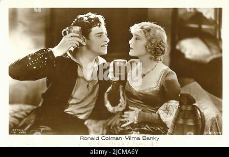 Portrait of Vilma Banky and Ronald Colman in Two Lovers - Silent Hollywood era Stock Photo