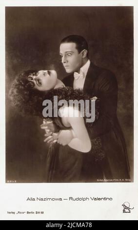 Portrait of Alla Nazimova and Rudolph Valentino in Camille (1921)  - Silent Hollywood era Stock Photo