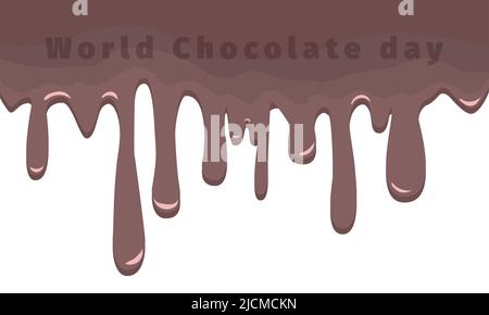 Melted Chocolate Isolated on white background. Liquid Chocolate Cream or Syrup vector illustration Stock Vector