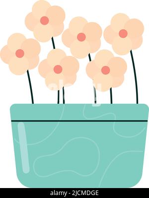 flower with branch and leafs in pot Stock Vector Image & Art - Alamy