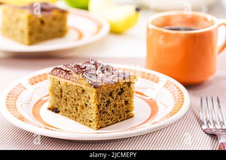 homemade banana bread or cake, traditional Brazilian afternoon coffee dessert Stock Photo