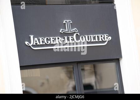 A shop sign of JAEGER LECOULTRE on May 07 2022 in Roma Italy