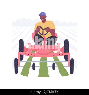 Mechanical cultivation isolated cartoon vector illustrations. Stock Vector