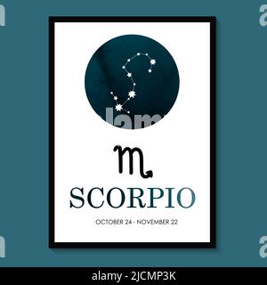 Scorpio Zodiac. Scorpio Zodiac Icon. Scorpio constellation astrology vector illustration. Astrology Illustration Stock Vector