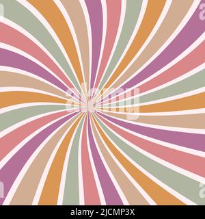 Sunburst vector background abstract summer retro pattern curved stripes spiral twirl for fabric, texture, textile and wallpaper illustration for digit Stock Vector