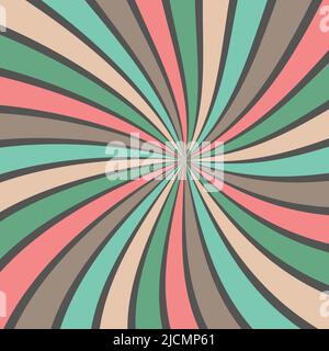Sunburst vector background abstract summer retro pattern curved stripes spiral twirl for fabric, texture, textile and wallpaper illustration for digit Stock Vector