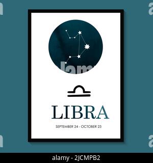 Libra Zodiac. Libra Zodiac Icon. Libra constellation astrology vector illustration. Astrology Illustration Stock Vector