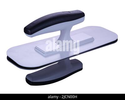 Plastic trowel for decor plaster work isolated on white Stock Photo