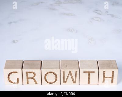 Wood blocks with written text as concept of personal GROWTH Stock Photo