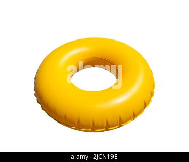 Yellow Inflatable ring isolated on white background Stock Photo