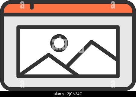 Photo image gallery vector icon with picture symbol Stock Vector