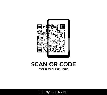 QR Code  logo design.  QR code for smartphone, mobile app, payment and discounts. QR code sample for smartphone scanning vector design. Stock Vector