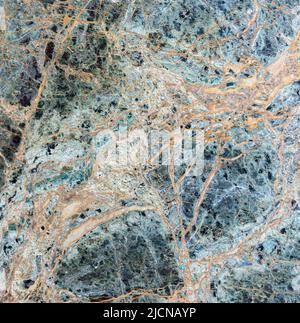 Marble texture with golden veins and emerald hue Stock Photo